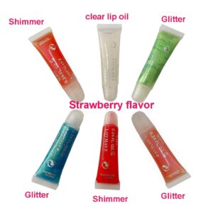 LOVMAYZ Lip Gloss Set for Kids Teen Girls and Women, Strawberry Flavors,Kids Friendly,Party Gift,Ages 5+ (6PK lip gloss)