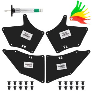 urmecch engine splash guards fender liner for toyota tacoma 2005-2023 mud flaps front 4pc set with 20 clips, tire tread depth gauge, brake lining tester