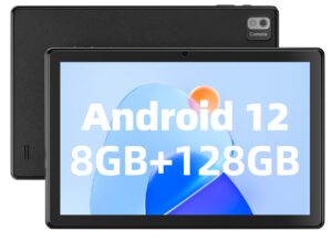 sgin tablet with 10.1 inch android 12 tablets, 8gb ram 128gb rom with 1980 * 1200 ips display， octa-core a133 1.6ghz processor, 5mp + 8mp camera, bluetooth 4, wifi, 5000mah, gps (black)