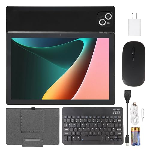 GLOGLOW 2 in 1 Tablet PC, 4G Network 8GB RAM 256GB ROM Multifunction 100-240V 2 in 1 Tablet Quad Processor 8MP Front Camera for Android 12.0 for Learning for Work (US Plug)