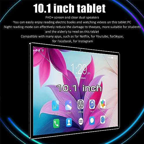 GLOGLOW 2 in 1 Tablet PC, 4G Network 8GB RAM 256GB ROM Multifunction 100-240V 2 in 1 Tablet Quad Processor 8MP Front Camera for Android 12.0 for Learning for Work (US Plug)