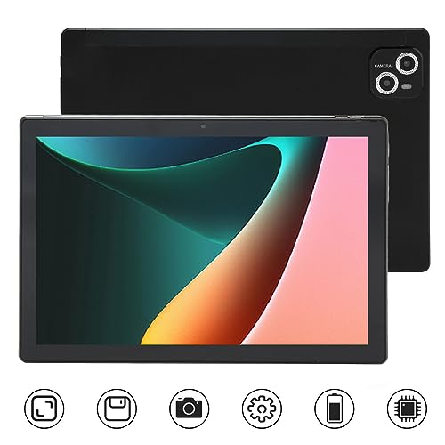 GLOGLOW 2 in 1 Tablet PC, 4G Network 8GB RAM 256GB ROM Multifunction 100-240V 2 in 1 Tablet Quad Processor 8MP Front Camera for Android 12.0 for Learning for Work (US Plug)