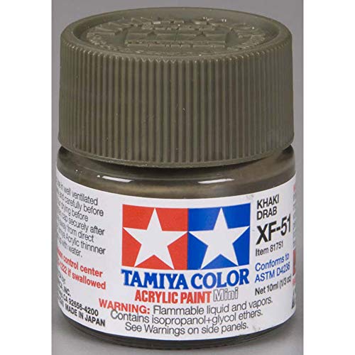 TAMIYA Acrylic Mini XF51 Khaki Drab TAM81751 Plastics Paint Acrylic