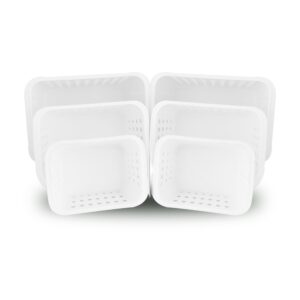 basket pack x 6. multi size storage basket. storage bin containers use for organizing. (white)