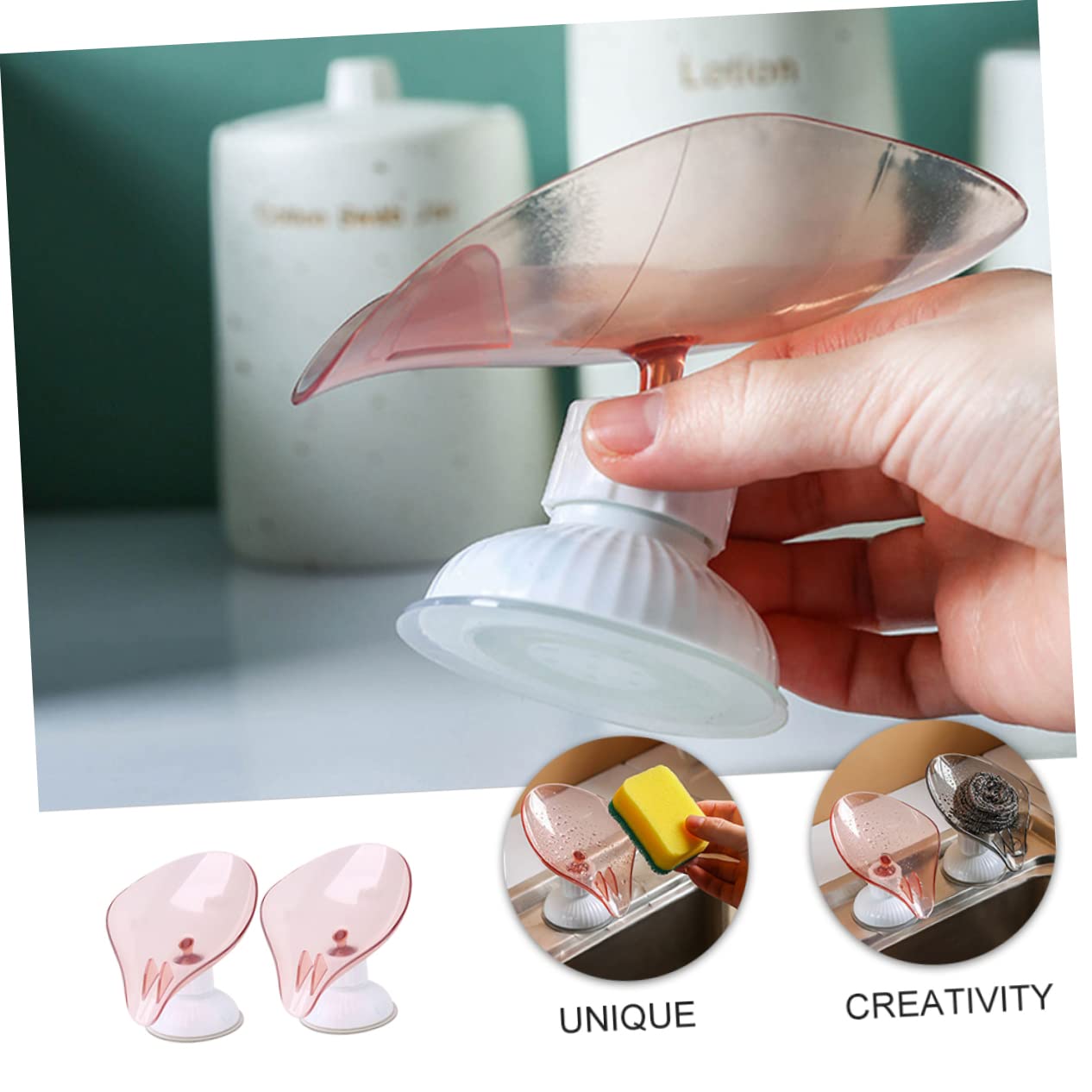 FELTECHELECTR 2pcs Soap Box Makeup Egg Organizer Wall Soap Dispenser Bracket Bathroom Soap Wall Soap Dispenser Tray Soap Drain Saver Shower Sponge Dish Spray to Rotate Plastic Storage Box