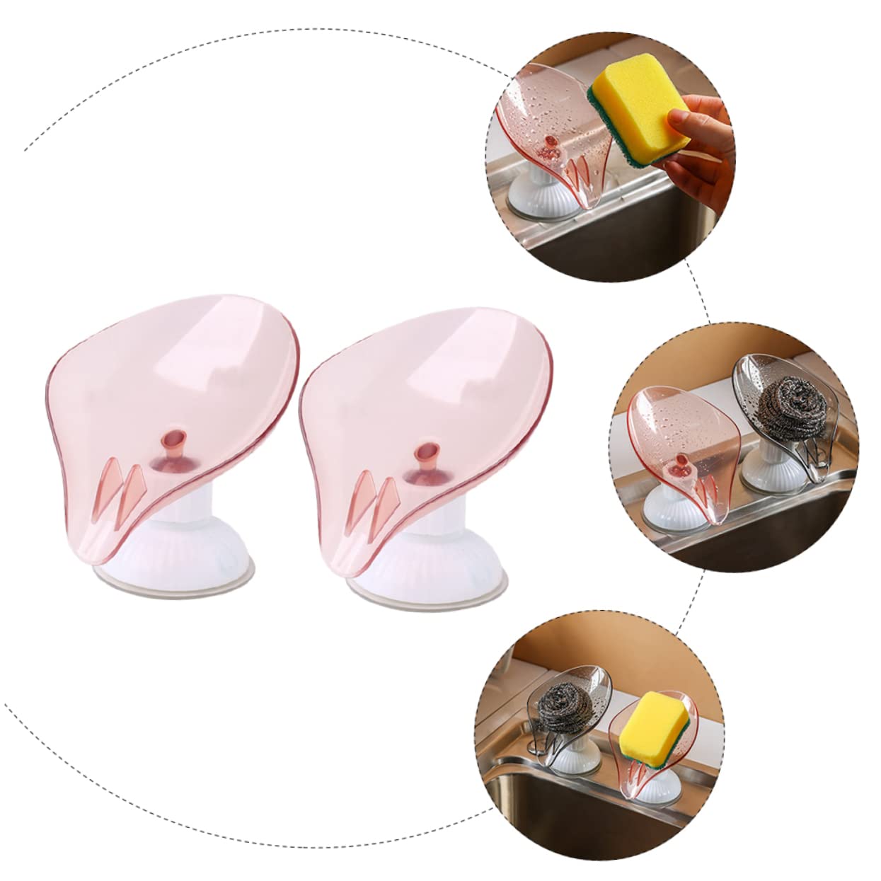 FELTECHELECTR 2pcs Soap Box Makeup Egg Organizer Wall Soap Dispenser Bracket Bathroom Soap Wall Soap Dispenser Tray Soap Drain Saver Shower Sponge Dish Spray to Rotate Plastic Storage Box