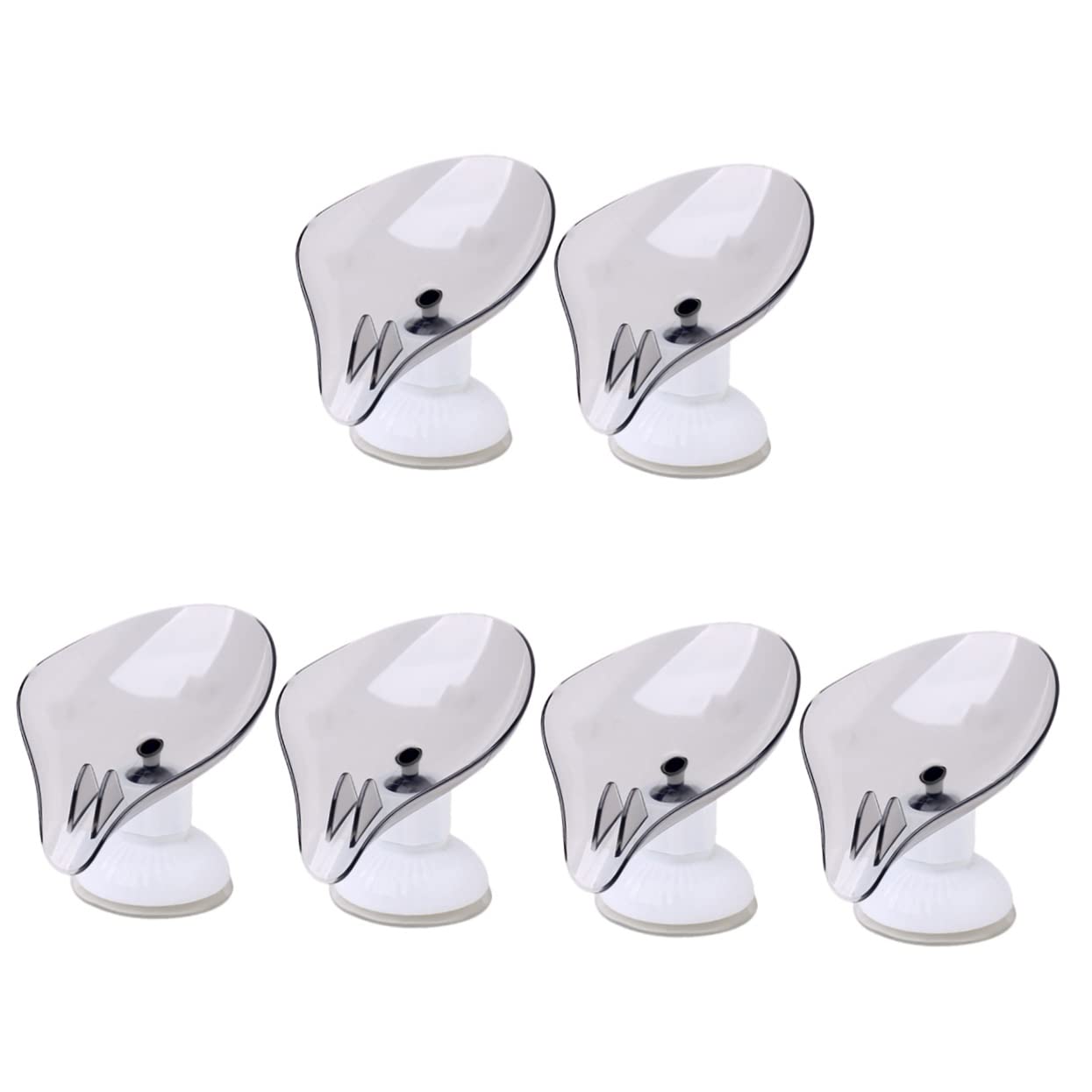 STOBAZA 6 Pcs Soap Box Electric Shower Sponge Dish Brackets for Shelves Foam Hand Soap Dispenser Leaf Soap Dish Bathroom Soap Container Wall to Rotate Desktop Plastic Big Sucker