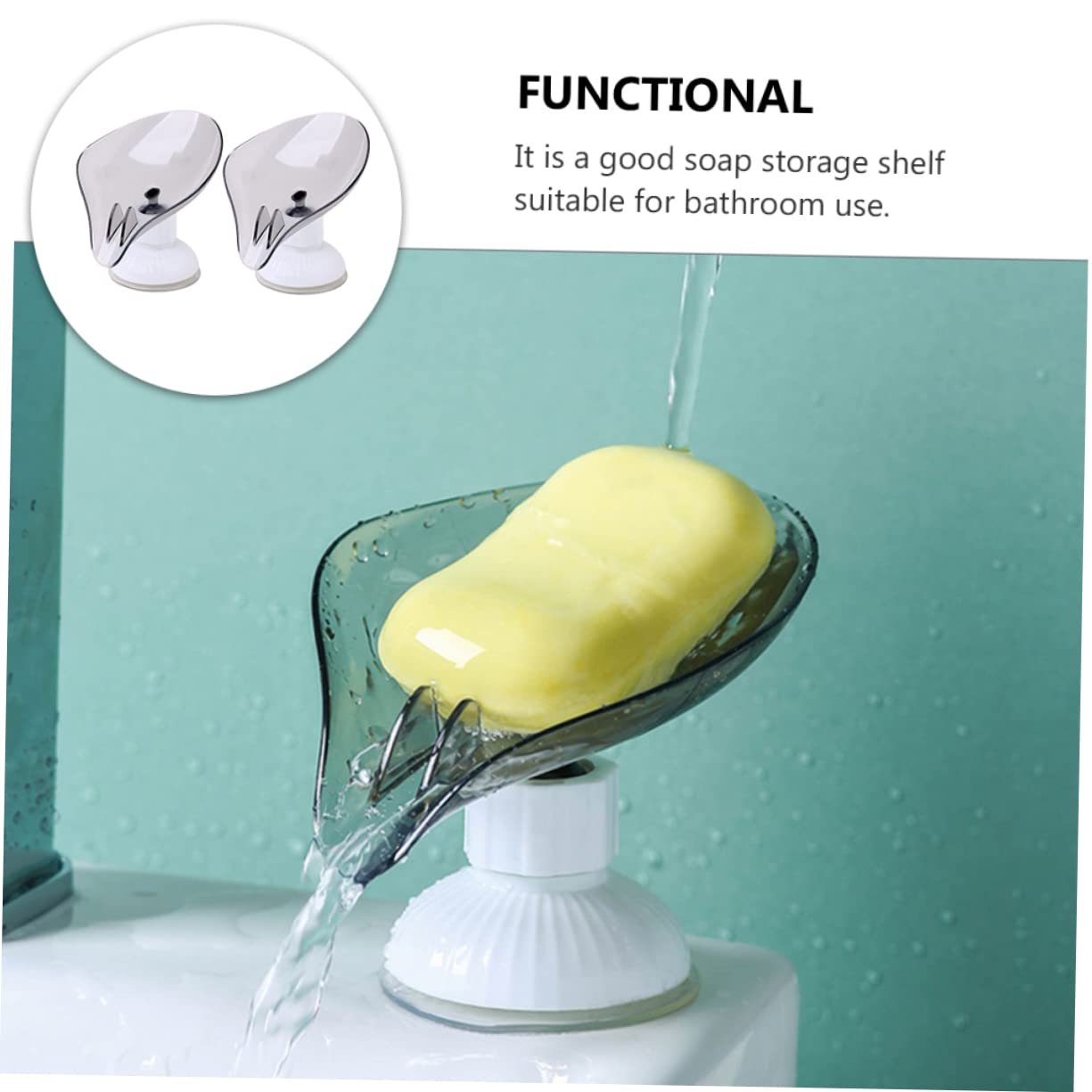 STOBAZA 6 Pcs Soap Box Electric Shower Sponge Dish Brackets for Shelves Foam Hand Soap Dispenser Leaf Soap Dish Bathroom Soap Container Wall to Rotate Desktop Plastic Big Sucker