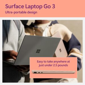 Microsoft Surface Laptop Go 3 (2023) - 12.4" Touchscreen, Thin & Lightweight, Intel Core i5, 8GB RAM, 256GB SSD SSD, with Windows 11, Sandstone Color Copilot