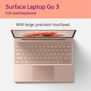 Microsoft Surface Laptop Go 3 (2023) - 12.4" Touchscreen, Thin & Lightweight, Intel Core i5, 8GB RAM, 256GB SSD SSD, with Windows 11, Sandstone Color Copilot