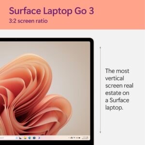 Microsoft Surface Laptop Go 3 (2023) - 12.4" Touchscreen, Thin & Lightweight, Intel Core i5, 8GB RAM, 256GB SSD SSD, with Windows 11, Sandstone Color Copilot
