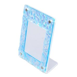 DAUZ Tabletop Photo Frame, Picture Frame Clear Magnetic Decorative Simple Cleaning Acrylic Stable Placement for Card (Dazzling Color (Stone Head Pattern))