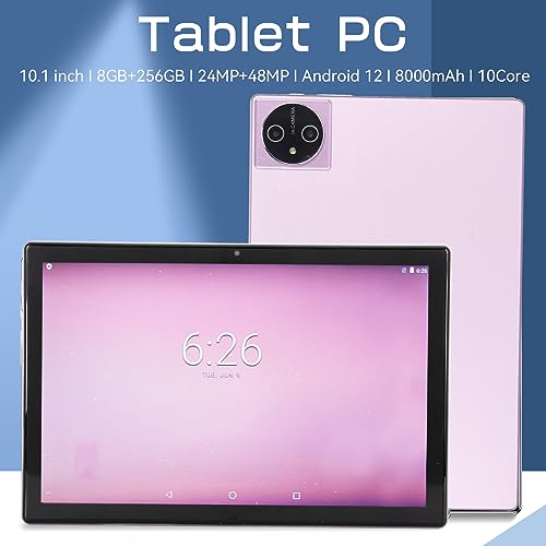HEEPDD FHD Tablet Support Fast Charging 8 Core CPU 4G Network 8GB RAM 256GB ROM 10.1 Inch Tablet 100-240V Dual Camera for Reading (US Plug)