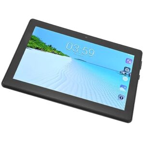 Pssopp Office Tablet, 3 Card Slots 6GB RAM 128GB ROM US Plug 100‑240V HD Tablet for Travel (Black)