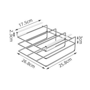 Bafnsiji Under Shelf Chopping Board Rack, Hanging Chopping Board Rack, Space Saving, Hanging Cabinet Storage Basket Organizer, Sturdy and Durable