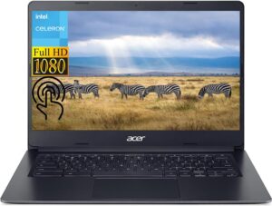 acer chromebook 314 laptop 2023 newest, 14" fhd ips touchscreen, intel celeron processor up to 2.80ghz, 4gb ram, 64gb emmc, ‎intel uhd graphics 600, wi-fi, bluetooth, chrome os, black