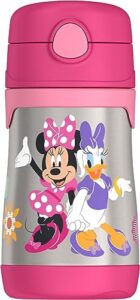 thermos vacuum insulated stainless steel 10oz straw bottle, minnie mouse