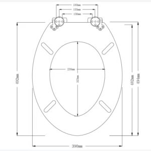 SAINOS Elongated Wooden Toilet Seat with Quietly Close and Soft Close Hinges, Adjustable Toilet Seat, Easy to Install also Easy to Clean