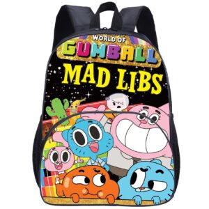 umocan teen the amazing world of gumball bookbag,water proof travel daypack canvas knapsack with frontal pocket