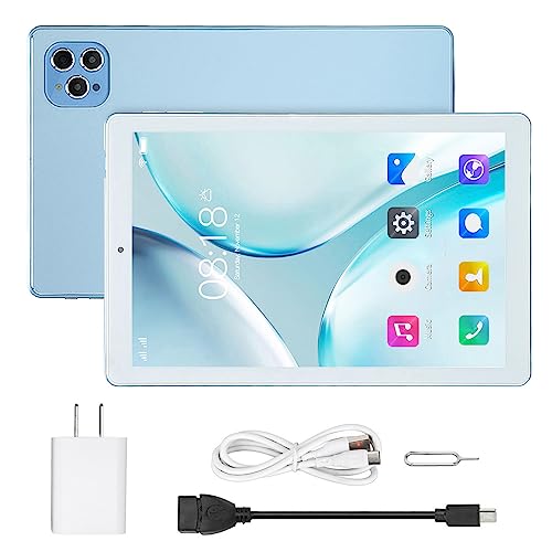Airshi Office Tablet, Dual Camera 2 Card Slots HD Tablet US Plug 100-240V for Home (Blue)
