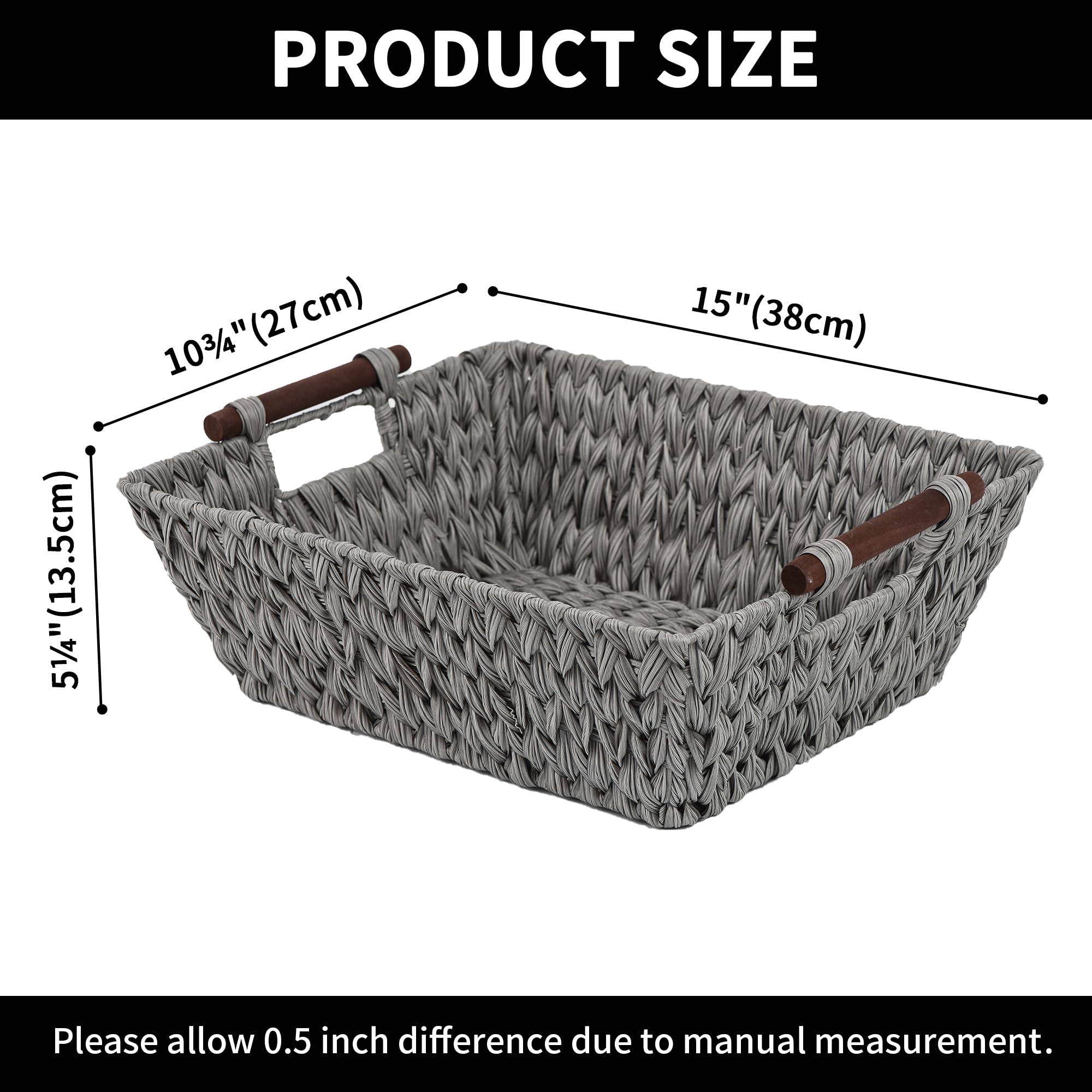 GRANNY SAYS Bundle of 2-Pack Wicker Baskets for Organizing & 2-Pack Wicker Shelf Storage Baskets