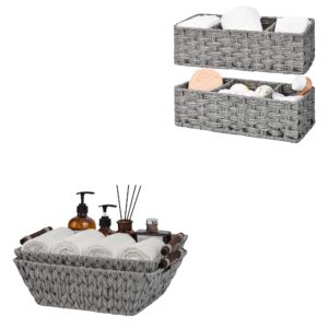 granny says bundle of 2-pack wicker baskets with handles & 2-pack wicker baskets for shelves