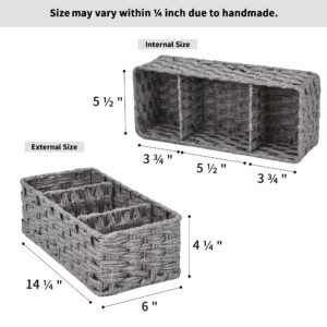 GRANNY SAYS Bundle of 2-Pack Wicker Baskets with Handles & 2-Pack Wicker Baskets for Shelves