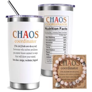 chaos coordinator gifts for women-thank you gifts for women-unique gift teacher appreciation gifts-boss lady gifts for women-office gifts for coworker boss- farewell gifts for coworkers-20 oz tumbler