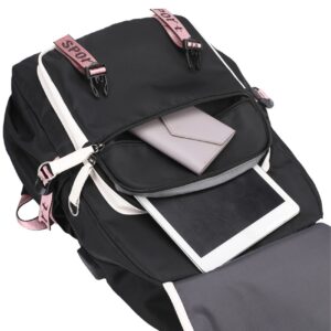 UMocan Bookbag with USB Charger Port Casual Laptop Bag Anime Graphic Travel Daypack