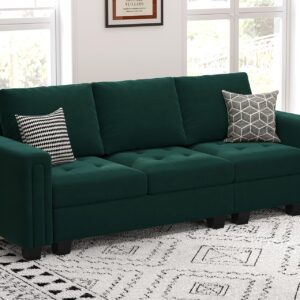 Belffin Velvet Modular Sofa Couch 3 Seater Sofa Couch for Living Room Green