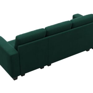 Belffin Velvet Modular Sofa Couch 3 Seater Sofa Couch for Living Room Green