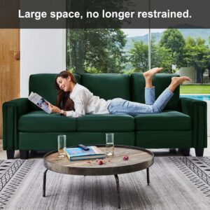 Belffin Velvet Modular Sofa Couch 3 Seater Sofa Couch for Living Room Green