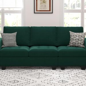 Belffin Velvet Modular Sofa Couch 3 Seater Sofa Couch for Living Room Green