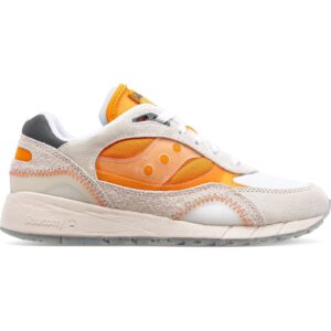 Saucony Unisex Adult Shadow 6000 Running Shoes, White/Orange, 12 Women/10.5 Men