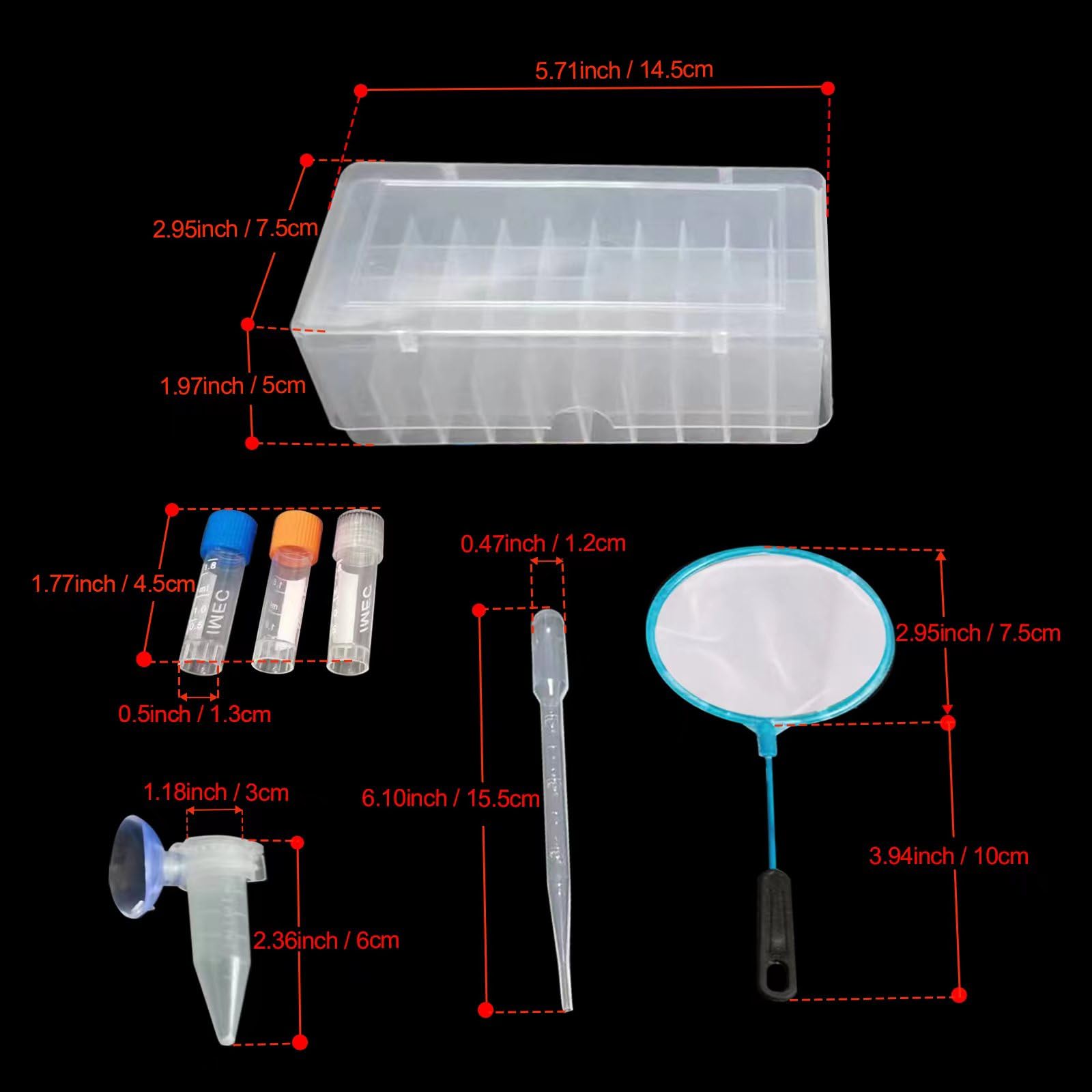 Saricho brine Shrimp Egg Dispense Storage Bottle kit for brine Shrimp Hatchery with 50 brine Shrimp Egg Collection Bottles,Bottles Holder,3 Aquarium feeders,2 Automatic Feeding Bottles,Collecting net