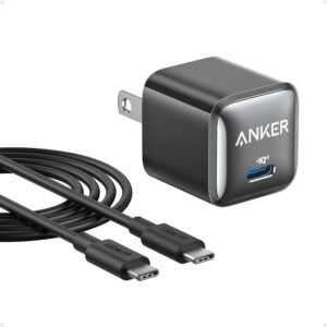 anker usb c charger block 20w, anker 511 charger (nano pro), piq 3.0 compact fast charger for iphone 15/15 plus/15 pro/15 pro max, 14/13/12 series, galaxy, pixel 4/3, ipad (6 ft usb-c cable included)