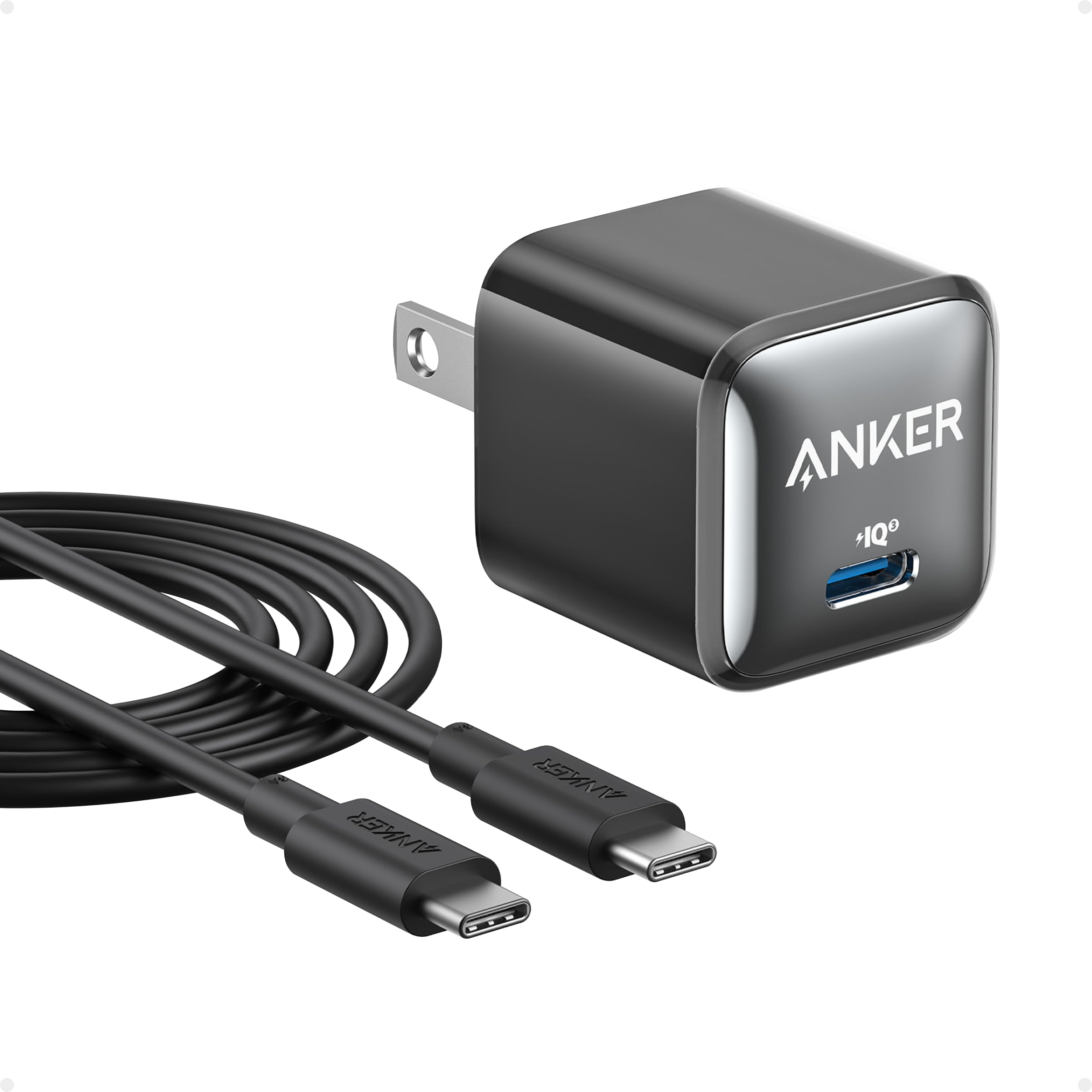 Anker USB C Charger Block 20W, Anker 511 Charger (Nano Pro), PIQ 3.0 Compact Fast Charger for iPhone 15/15 Plus/15 Pro/15 Pro Max, 14/13/12 Series, Galaxy, Pixel 4/3, iPad (6 ft USB-C Cable Included)