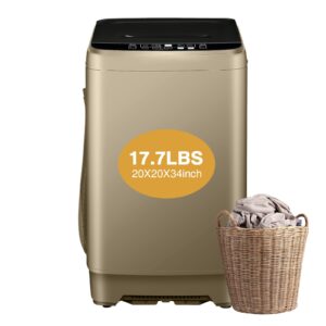 full automatic washing machine, ayclif 17.7 lbs apartment washing machine with drain pump,10 wash programs 8 water levels,for dorm apartment rv full-automatic washing machines, 21"d x 21"w x 35"h