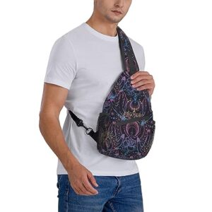 IRIHISKY Sling Bag for Men Women Magical Astrology Moon Witchy Crossbody Backpack Casual Hiking Daypack for Travel Sport Running Chest Bag