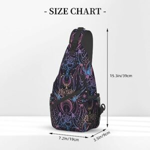 IRIHISKY Sling Bag for Men Women Magical Astrology Moon Witchy Crossbody Backpack Casual Hiking Daypack for Travel Sport Running Chest Bag