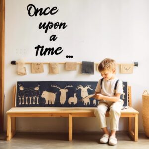 Once Upon a Time Sign Nursery Decor Once Upon a Time Wood Sign Wall Decor for Reading Corner Kids Room Family Bookshelf Home Décor Birthday Present DIY Decoration