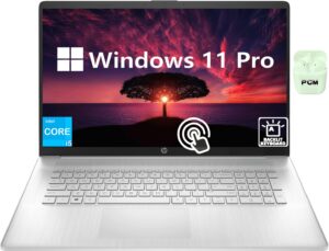 hp 17.3 inch touchscreen business laptop, 12th gen intel i5-1235u, 32gb ram, 1tb ssd, windows 11 pro, 10 number key, backlit keyboard, silver, pcm