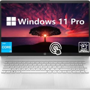 HP 17.3 Inch Touchscreen Business Laptop, 12th Gen Intel i5-1235U, 32GB RAM, 1TB SSD, Windows 11 Pro, 10 Number Key, Backlit Keyboard, Silver, PCM