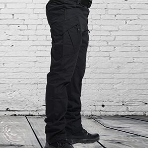 Men's Assault Tactical Pants Big & Tall Outdoor Military Cargo Pants Zip Pockets Combat Pants Work Utility Trousers Black