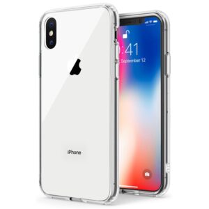 tenoc phone case compatible with iphone x & iphone xs, clear case non-yellowing protective bumper hard back cover for 5.8 inch