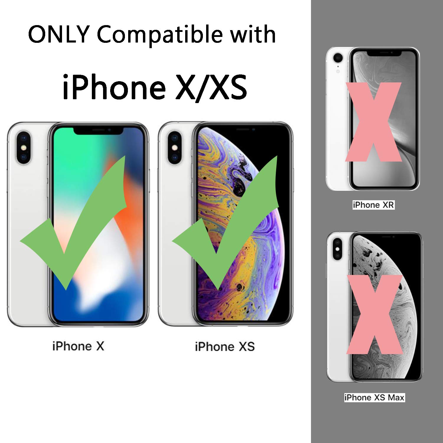 TENOC Phone Case Compatible with iPhone X & iPhone Xs, Clear Case Non-Yellowing Protective Bumper Hard Back Cover for 5.8 Inch
