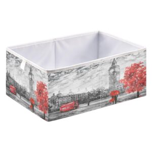 emelivor london rectangle storage bins fabric storage cube large storage baskets for shelves collapsible cube organizer bins for shelves home office clothes clothing,16 x 11inch