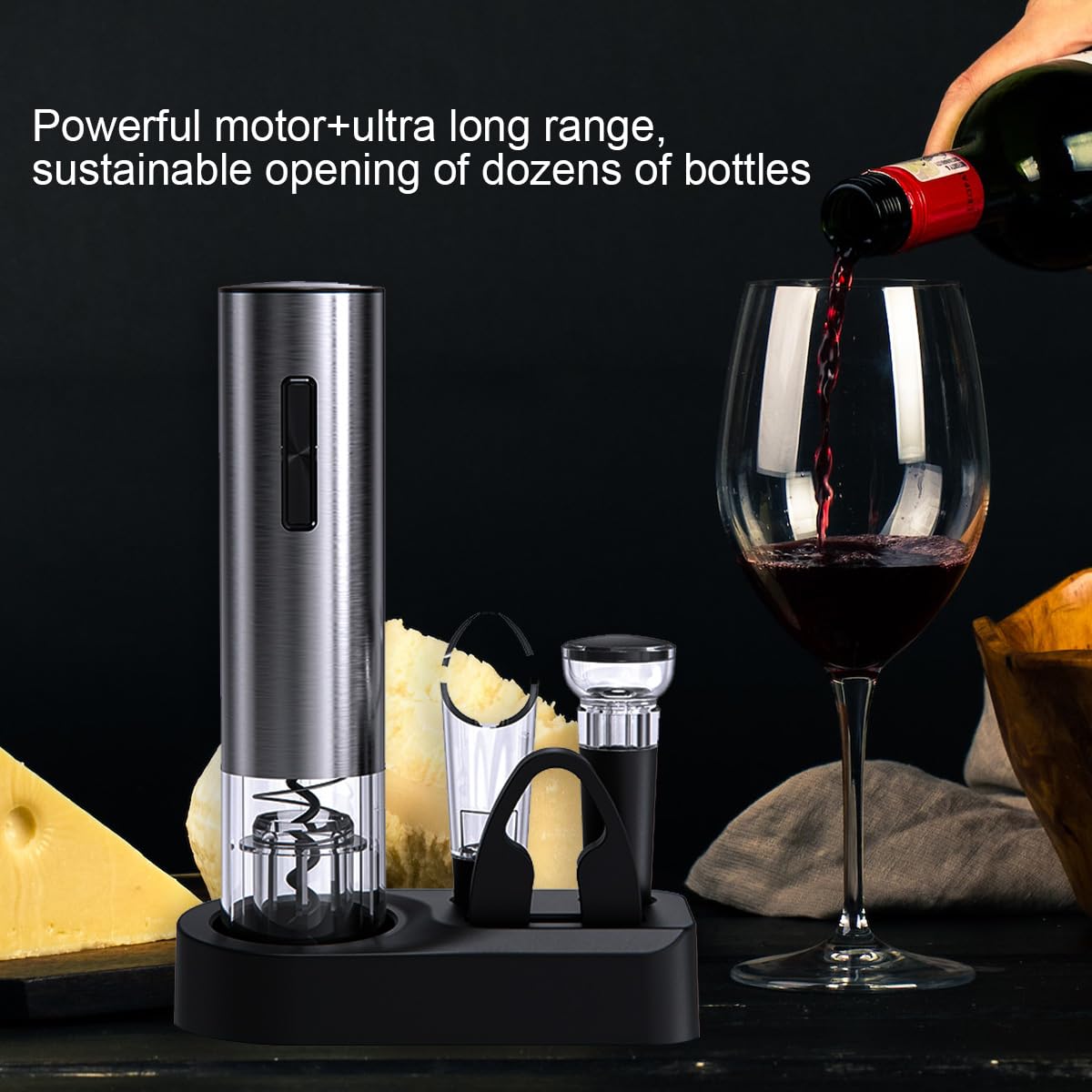 EVIOTECHLI Electric Wine Opener,USB Automatic Corkscrew Remover Corkscrew Wine Opener,Charging Stainless Steel Wine Bottle Opener Set