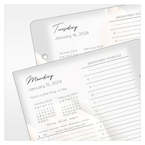 FranklinCovey - Blooms One Page Per Day Ring-Bound Planner (Classic, Jan 2024 - Dec 2024)