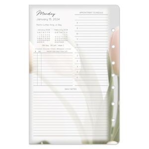 FranklinCovey - Blooms One Page Per Day Ring-Bound Planner (Classic, Jan 2024 - Dec 2024)